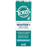Tom’s of Maine Whiten Plus Deep Clean Whitening Toothpaste, Natural Whitening Toothpaste with Plant-Based Cleansers, Enamel Safe Formula, Whitens Without Causing Sensitivity, Peppermint, 4.0 oz