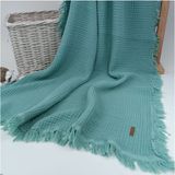 Tomuycuk %100 Pamuklu 4 Kat Müslin Bebek Battaniyesi 90X120 cm - Mevsimlik Bebek Örtüsü - Oscar - Mint - 0 - 2 Yaş