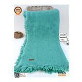 Tomuycuk %100 Pamuklu 4 Kat Müslin Bebek Battaniyesi 90x120 Cm - Mint Yeşili Mevsimlik Bebek Örtüsü - Oscar
