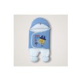 Tomuycuk %100 Pamuklu Unisex Bebek Kundağı - Mavi & Ördekli Ayaklı Dış Kundak