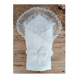 Tomuycuk Bebek Dış Kundak Battaniyesi Dantelli Lüks Bebek Kundağı Unisex Hastane Çıkışı Mevlütlük Battaniye