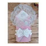 Tomuycuk Bebek Dış Kundak Battaniyesi Dantelli Pembe Bebek Kundağı Unisex Hastane Çıkışı Mevlütlük Hediyelik