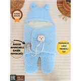 Tomuycuk Bebek Dış Kundak Battaniyesi Pelüş Ayaklı Welsoft Uyku Tulumu Kışlık Mont Yenidoğan 0-12 Ay - 0 - 1 Yaş - Mavi