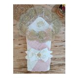 Tomuycuk Dış Kundak Battaniyesi Gold Dantelli Bebek Kundağı Unisex Bebek Hastane Çıkışı Mevlütlük Hediyelik