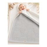 Tomuycuk Gri Kız Erkek Bebek Battaniyesi Pike%100 Pamuklu Doğal Organik Uyku Çift Taraflı Örtü 86x86cm