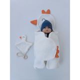 Tomuycuk Kışlık Wellsoft Peluş Kuzu Kumaş Bebek Battaniyesi- Çok Amaçlı Minik Kuş Bebek Örtüsü -120X120CM BTN10257 - Ekru - 0 - 2 Yaş