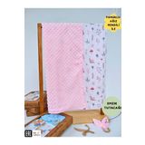 Tomuycuk Nohut Desenli %100 Pamuklu Çift Katlı Bebek Battaniyesi – 85x85 cm Kız/Erkek Kundak & Mevsimlik Örtü