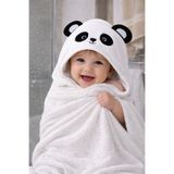 Tomuycuk Sevimli Başlıklı Bebek Banyo Havlusu & %100 Pamuklu - Panda Nakışlı & Havlu - Yumuşak & Su Emici