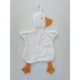 Tomuycuk Sevimli Ördek Bebek & Çoçuk Havlu Banyo El Yüz Havlusu - Temizlik Kuruluma Bezi / Uyku Arkadaşı - Beyaz - 0 - 6 Yaş