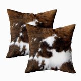 TOMWISH 2'li Paket Kırlent Kılıfı Noel İnek Derisi Baskı Batı 18x18 Yastık Kılıfı, Dekoratif Kırlent Yastık Kılıfları Ev Oturma Odası Kanepe Yatak Odası için Yastık Kılıfları
