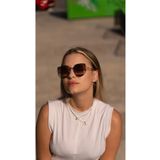 TomyHelf Kadın Güneş Gözlüğü Cat Eyes Tasarım Gold Çerceve Pembe Cam
