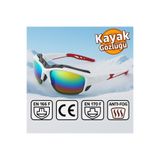 TomyHelf Kayak Gözlüğü Antifog Ventilli Uv Korumalı Güneş Kar Gözlük Beyaz Gökkuşağı Cam Snowboard Sporu