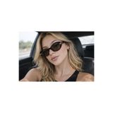 TomyHelf Milano Gold Detaylı Oval Siyah Kadın Güneş Gözlüğü Nut Cam UV400 Koruma Retro Trend Model
