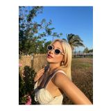 TomyHelf Oval Beyaz Çerçeve Siyah Degrade Cam Kadın Güneş Gözlüğü