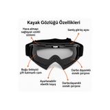 TomyHelf Siyah Kar Gözlük -Siyah Snowboard Glasses Sporu Kayak Gözlüğü Antifog Ventilli Uv Korumalı Güneş