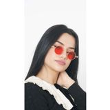 TomyHelf Yeni Moda Güneş Gözlüğü Oval Gold Çerçeve Kırmızı Cam