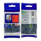 Tonersepeti Brother Tze-411 Kirmizi Uzerine Siyah Muadil Etiket 6Mm