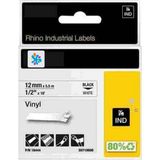 Tonersepeti Rhinpro 18444 Beyaz/siyah Renkli Muadil Şerit (12 mm x 5,5 Mt) - 12mm