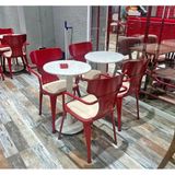 Tones Metal Sandalye - Bahçe Sandalyesi - Kırmızı Sandalye