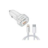 Tonex La-38W Pd + Usb-A Type-C To Lightning Kablolu Araç İçi Şarj Aleti Set