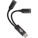 Tonex Sx-06 2in1 Lightning To 3.5mm Aux + Lightning Çoklayıcı Adaptör Kablo - Siyah