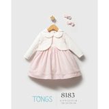Tongs Baby Kız Bebek Saç Tokalı Kolsuz Elbise Bolero Takım Pudra 8183 - 24 - 36 Ay