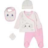 Tongs Baby Yenidoğan Kız Bebek Hediye Popcorn Organik Pamuk 5'li Pembe Hastane Çıkış Set/takım