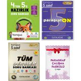 Tonguç Akademi 4\'ten 5\'e Hazırlık Kitabı 5. Sınıf Tüm Dersler Soru Bankası + Paragrafon