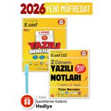 Tonguç Yayınları 8. Sınıf 2. Dönem Yazılı Notları 1 Ve 2. Yazılı ve Yazılı Denemeleri + Hediyeli