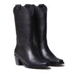 Toni Pons Kadın Bot Ubeda Leather Cowboy Ankle Boots Wıth Heel, Siyah, 38