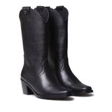 Toni Pons Kadın Bot Ubeda Leather Cowboy Ankle Boots Wıth Heel, Siyah, 39