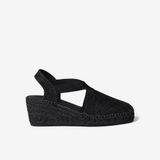Toni Pons Triton Kadın Dolgu Taban Espadril Vegan Shiny Black Negre
