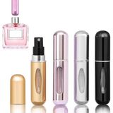 Tonjin 4 Adet 5ml Parfüm Püskürtücü Underfill Doldurulabilir Seyahat Atomizörü Şişeleri Mini Taşınabilir Sprey Parfüm Püskürtücü Seyahat,çanta Çanta Cep Bagaj Için,parlak Renk - 0-Siyah