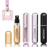 TonJin 4 Adet 5ml Parfüm Püskürtücü Underfill Doldurulabilir Seyahat Atomizörü şişeleri Mini ​Taşınabilir Sprey Parfüm Püskürtücü Seyahat,Çanta Çanta Cep Bagaj için,Parlak Renk
