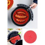 Tonkut Airfryer Pişirme Mati 20 cm Kırmızı Silikon Delikli Yuvarlak Isıya Dayanıklı Fırın ve Fritöz Matı
