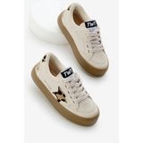 Tonny Black Çocuk Unisex Bej Leopar Termo Taban Spor Ayakkabı Bağcıklı ve Cırtlı Yıldız Detaylı Tasarım