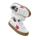 Tonny Black Çocuk Unisex Beyaz Fuşya Termo Taban Yıldız Detaylı Bağcıklı ve Cırtlı Spor Ayakkabı, 29, TBKMN320, Beyaz Fuşya, Unisex Çocuk