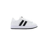 Tonny Black Çocuk Unisex Beyaz Siyah Termo Taban Yanı Şeritli Bağcıklı Spor Ayakkabı, 40, TBZER005, Beyaz Siyah, Unisex Çocuk