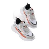 Tonny Black Çocuk Unisex Gri Oranj EVA Faylon Taban Desenli Cırtlı Lastik Bağcıklı Spor Ayakkabı, 28, TBKMN310, Gri Oranj, Unisex Çocuk