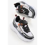 Tonny Black Çocuk Unisex Siyah Beyaz Desenli Spor Ayakkabı Eva Tabanlı Tekstil Malzeme Düz Tabanlı