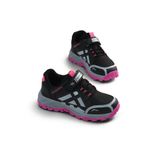 Tonny Black Çocuk Unisex Siyah Fuji Termo Taban Su Itici Kumaş Cırtlı Trekking Ayakkabı