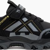 Tonny Black Çocuk Unisex Siyah Füme Termo Taban Su İtici Kumaş Cırtlı Trekking Ayakkabı