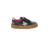 Tonny Black Çocuk Unisex Siyah Gümüş Termo Taban Yıldız Detaylı Bağcıklı ve Cırtlı Spor Ayakkabı, 29, TBKMN320, Siyah Gümüş, Unisex Çocuk