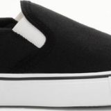Tonny Black Çocuk Unisex Siyah Kauçuk Taban Keten Lastikli Spor Ayakkabı