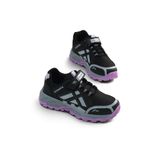 Tonny Black Çocuk Unisex Siyah Lila Termo Taban Su İtici Kumaş Cırtlı Trekking Ayakkabı