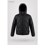 Tonny Black Çocuk Unisex Siyah Normal Kalıp Baklava Detaylı Kapüşonlu Mont
