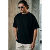 Tonny Black Erkek Siyah Kalın Kumaş Oversize T-Shirt