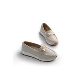 Tonny Black Kadın Loafer Ayakkabı Tokalı Slip-On Rahat Kalıp Kaymaz Kalın Tabanlı Günlük Yürüyüş Ayakkabısı