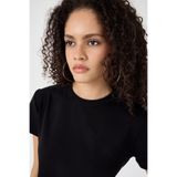 Tonny Black Kadın Siyah Normal Kalıp Çelik Interlook Kumaş T-Shirt