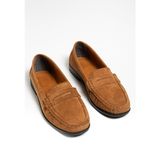 Tonny Black Kadın Taba Termo Kaymaz Taban Loafer Oxford Kadın Ayakkabı